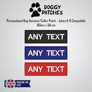 Embroidered Dog Harness Patches – Suitable for Large Julius K-9 Harnesses