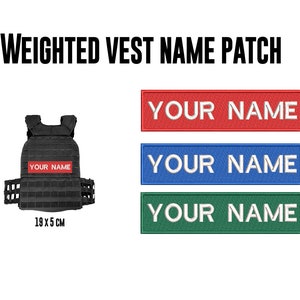 Custom embroidered fitness athlete name patch – Interval Training, Crossfit Patch, Weight Vest, 5 11 Velcro backed