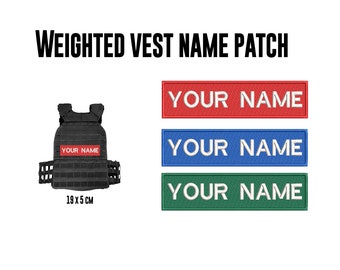 Individuell gesticktes Namenspatch für Fitness-Athleten - Interval Training, Crossfit Patch, Gewichtsweste, 5 11 Klettverschluss