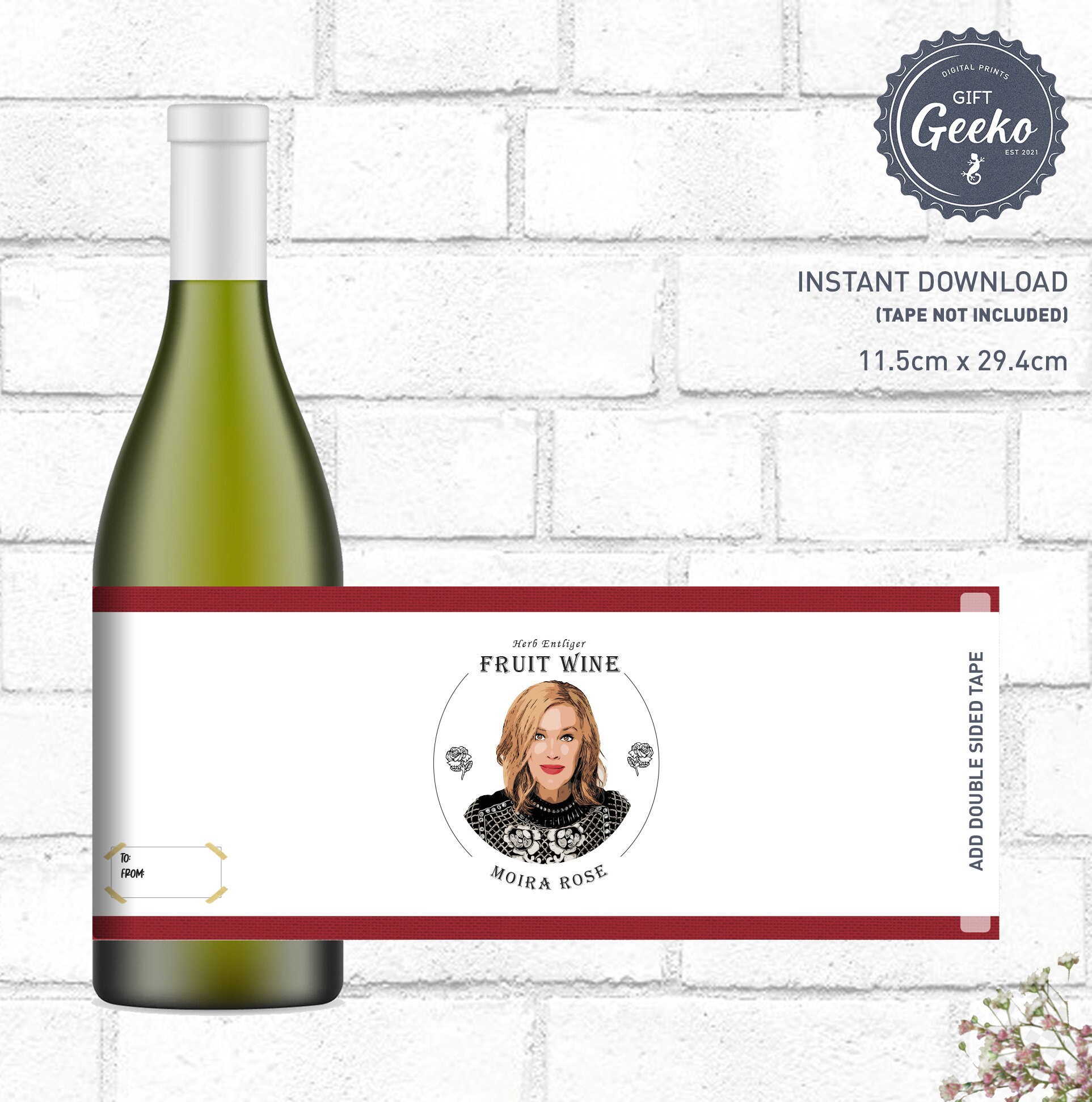 Herb Ertlinger Wine Label Moira Rose, Schitt's Creek Wine Label Moira Wine Label, Schitt's Creek