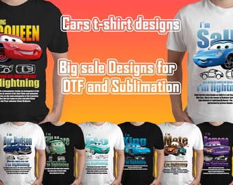 T-shirtontwerpen van auto's met alle karakters