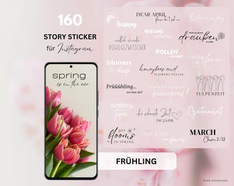Insta Story Sticker Frühling | Sticker Jahreszeiten digital | digitale Sticker Frühjahr | Story Sticker Ostern | Story Sticker Frühlingszeit