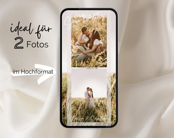 Save the Date digital | minimalistische Save the Date Karte mit Bildern | Hochzeitseinladung mit Fotos | WhatsApp Einladung Hochzeit