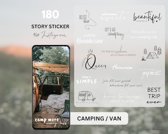 Insta Story Sticker Camping | digitale Sticker Urlaub | Roadtrip Sticker digital | Instagram Sticker Camper | Story Sticker van life