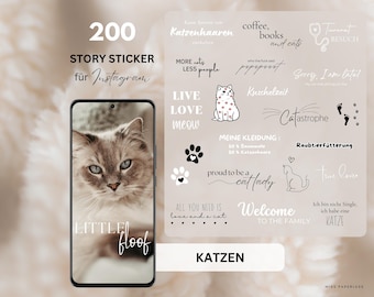 Instagram Story Sticker Katzen | Katzen Sticker digital | Katzenmama Sticker digital | Cat lover Sticker Insta | Story Sticker Haustiere