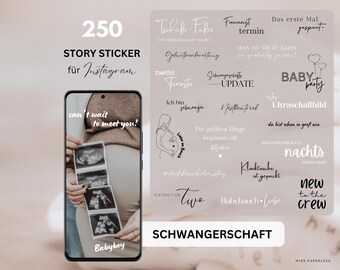 Insta Story Sticker schwanger | digitale Sticker Geburt | Meilensteine Schwangerschaft | Meilensteinkarten Zwillinge | Story Sticker Baby