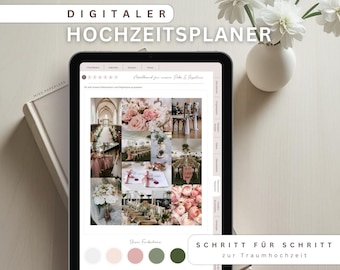 Hochzeitsplaner deutsch digital - Vorlage zur Planung der Traumhochzeit | beiges Journal als Leitfaden für Brautpaare | sofortiger Download