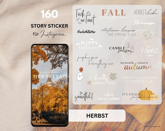 Instagram Story Sticker Herbst | Herbstzeit digitale Sticker | Story Sticker Halloween | digitale Sticker Jahreszeiten | Oktober Sticker