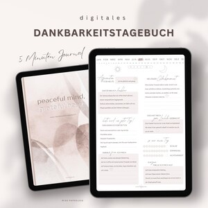 Digital gratitude journal | 5-minute digital journal | Mindfulness journal | Mood journal for self-love | Morning routine journal
