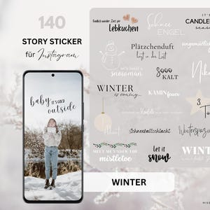 Instagram Story Stickers Winter | Digital Seasons Stickers | Digital Snow Stickers | Christmas Story Stickers | Advent Story Stickers