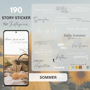 Instagram Story Sticker Sommer | digitale Sticker Jahreszeiten | Sommerzeit digital | Juni Sonne Sticker | Story Sticker Urlaub | Pool