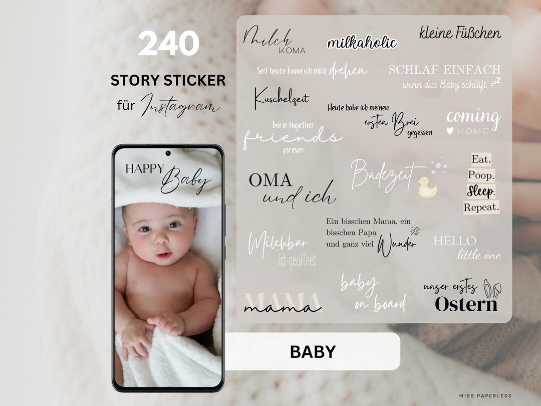 Instagram Story Stickers Baby | Digital Stickers Momlife | Digital Baby ...