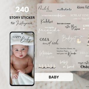 Adesivi per storie di Instagram per bambini | adesivi digitali Momlife | Schede digitali per le tappe fondamentali del neonato | Adesivi del mio primo anno | Adesivo storia bambino