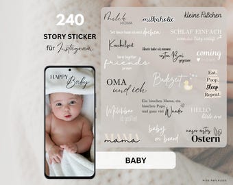 Instagram Story Sticker Baby | digitale Sticker Momlife | Meilensteinkarten Baby digital | Mein erstes Jahr Sticker | Story Sticker Kind
