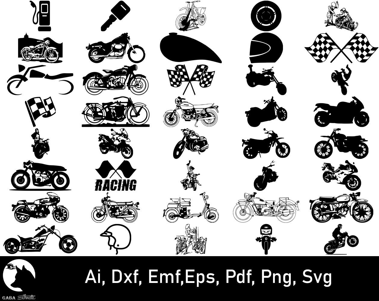 Motorcycle Svg Bundle Motorbike Svg Chopper Svg Cruiser Svg Etsy Uk