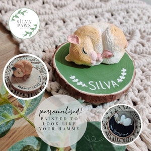 Hand-Painted Sleeping Hamster Ornament: Personalised Memorial Gift Keepsake Decoration