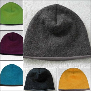 Walkloden hat, two-layered, plain colors, choice of colors