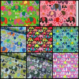 Jersey Stoff Stretchjersey Kinderstoff Elefanten Farbwahl