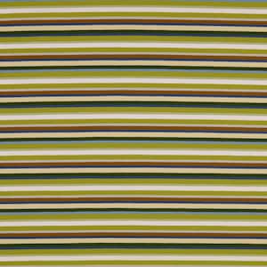 Tessuto Jersey di Cotone Strisce Multicolore Verde
