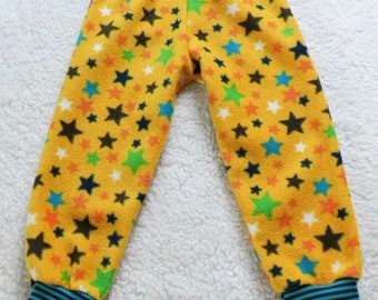 Pantalon unique en polaire étoiles automne - hiver taille faite à la main. 62 - 158