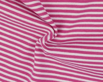 Poignets rayés en maille fine blanc - rose
