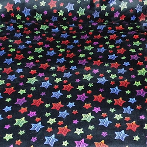 Microfleece Fleece Stars Black Sold by the Meter