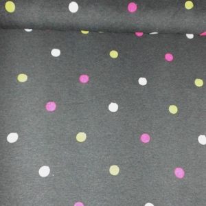 Sweat fabric by the meter Dotties dots anthracite
