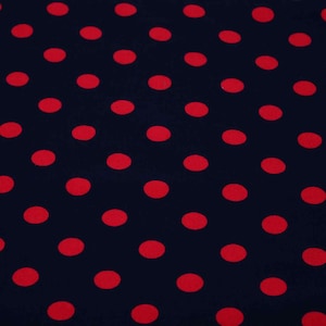 Jersey Stretchjersey Baumwolljersey Kombistoff  Dots Punkte Schwarz - Rot