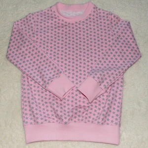 Pulli Pullover Langarmshirt Sternchen Rosa - Grau Gr. 74 - 122