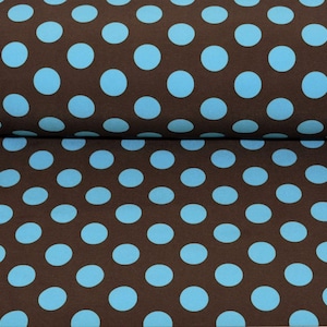 Softshell Stoff Outdoorstoff wind und wasser abweisend Punkte Dots Braun - Mint