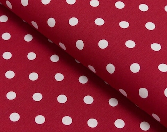 Poplin Cotton Fabric Patchwork Polka Dots Red