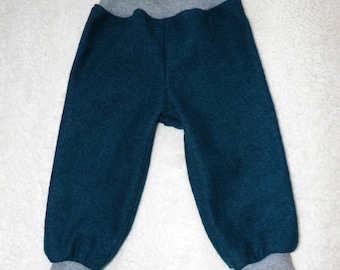 MERINO wool trousers plain petrol - grey autumn / winter size 62 - 158