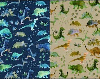 Tessuto jersey organico elasticizzato Jersey Dinos Dinosaurs Colore a scelta
