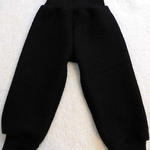 Walkhose Wollwalk Hose  Mitwachshose  Unifarben Schwarz Herbst / Winter Gr. 62 - 158