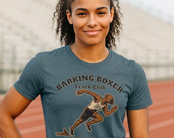 Sprinter "Pistol Released" T‑Shirt • Track & Field Sprinter Tee • Runner Athlete Shirt • Barking Boxer Athletic Apparel