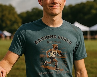 Cross Country "No Crowd - Just Grit" T‑Shirt • Distance Runner Tee • Endurance Athlete Shirt • Barking Boxer Athletic Apparel