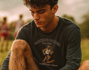 Cross Country "Toughness Reigns" Runners Long Sleeve Tee • Trail Running Shirt • Endurance Athlete Top • Barking Boxer Athletic Apparel