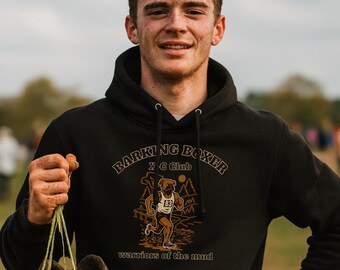 Cross Country "Warriors of the Mud" Hoodie •  Distance Runner Pullover • Endurance Athlete Hoodie • Barking Boxer Athletic Apparel