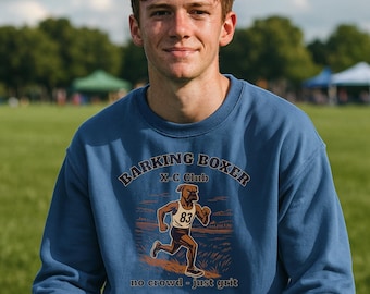 Cross Country "No Crowd - Just Grit" Sweatshirt • Distance Runner Crewneck • Endurance Athlete Pullover • Barking Boxer Athletic Apparel