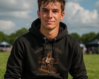 Cross Country "No Crowd - Just Grit" Hoodie •  Distance Runner Pullover • Endurance Athlete Hoodie • Barking Boxer Athletic Apparel