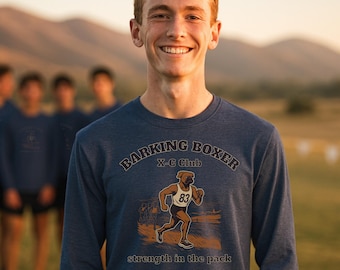 Cross Country "Strength in the Pack" Long Sleeve Tee • Distance Runner Shirt • Endurance Athlete Top • Barking Boxer Athletic Apparel