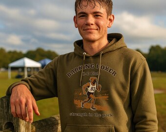 Cross Country "Strength in the Pack" Hoodie •  Distance Runner Pullover • Endurance Athlete Hoodie • Barking Boxer Athletic Apparel