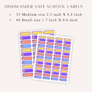 Adorables étiquettes lavables au lave-vaisselle, Étiquettes pour garderie, Étiquettes prénoms enfant, Étiquettes imperméables, Stickers prénoms enfant -