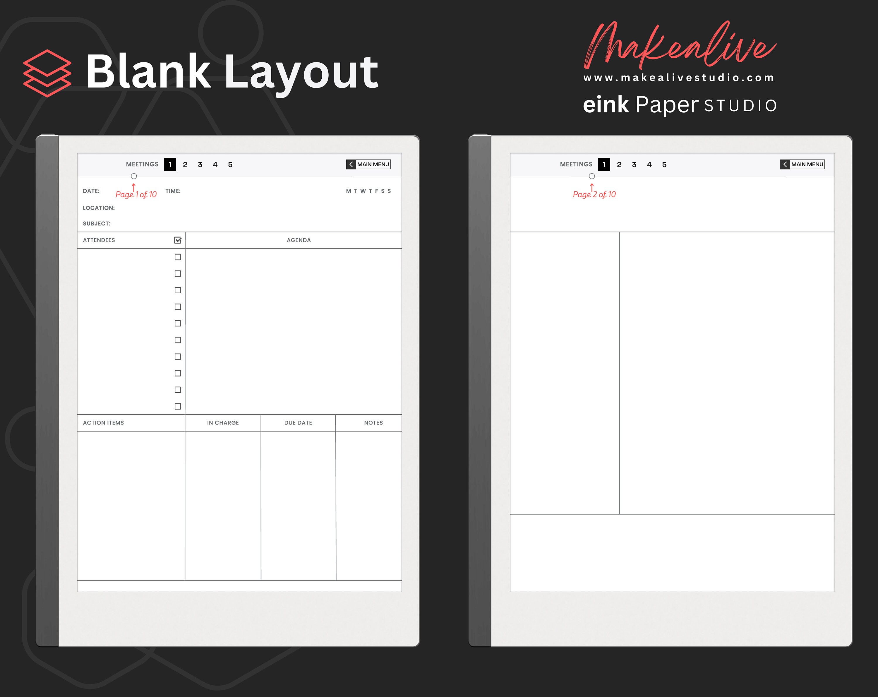 Remarkable 2 Template Meeting Notes Taking Template - Etsy Canada