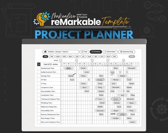 Project Planner Template | remarkable 2 Template | Client Notes | Timeline | 2024 | 2025 | Business | Tasks | Deadlines | Planning
