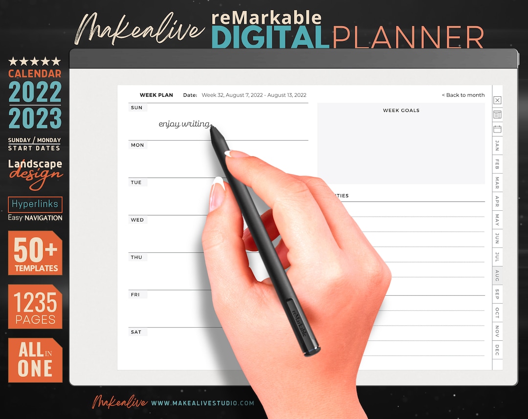 Remarkable 2 Calendar Template Free