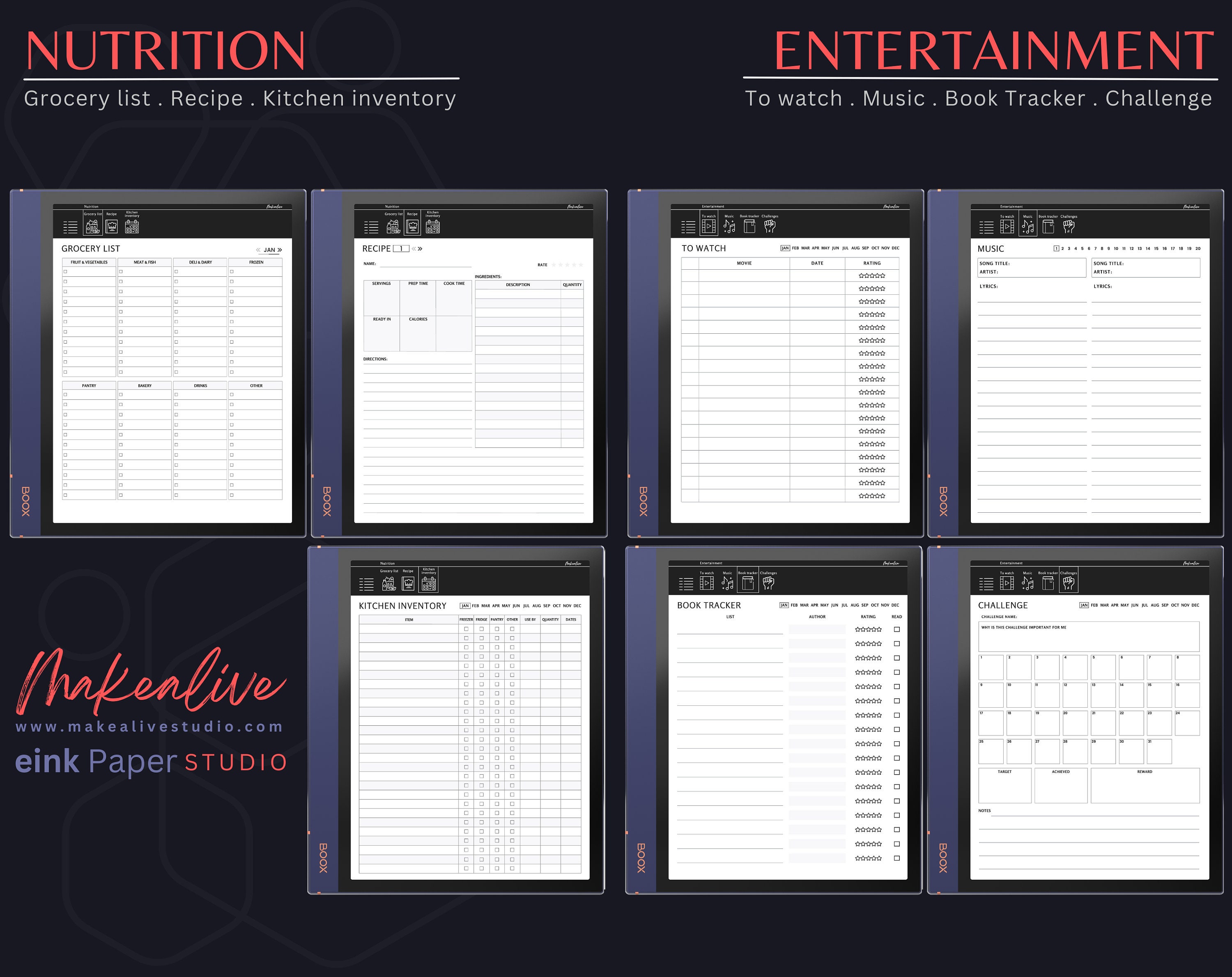 Boox Note Air 2 Template 2023 2024 All In One Digital Planner