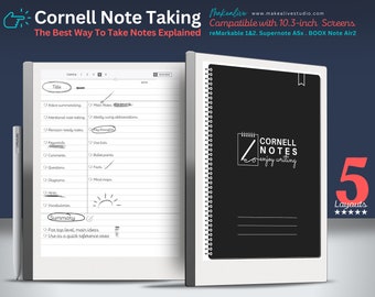 Cornell Note Taking Template | The Best Way To Take Notes Explained | remarkable 2 | remarkable 1 | BOOX Note Air 2 | Supernote A5 X