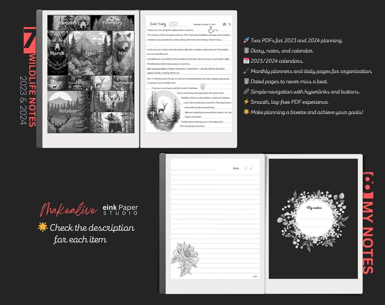 Remarkable2 MEGA BUNDLE 10 Items Allinone Digital Planner Calendar