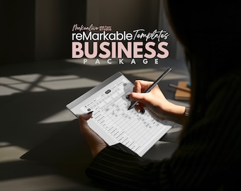 Business Package Templates | remarkable 2 Templates | Tasks | Project Planning | Daily Planner | Workday | Meeting Notes | Project Timeline